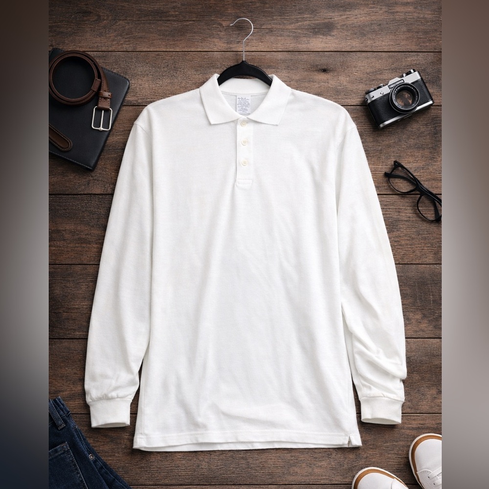 Men’s White 3 Button Polo Shirt NWOT